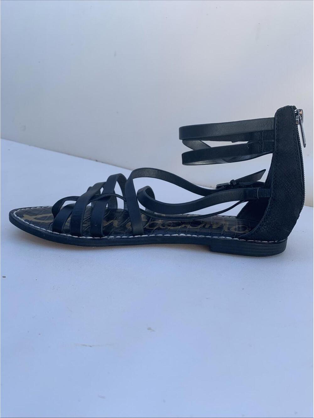 Sam Edelman Gladiator Sandals Black Flats Sz 9 Womens - Picture 4 of 11
